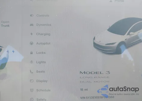 2025 Tesla Model 3 Long Range All-Wheel Drive from USA, damaged, VIN 5YJ3E1EB1SF001368